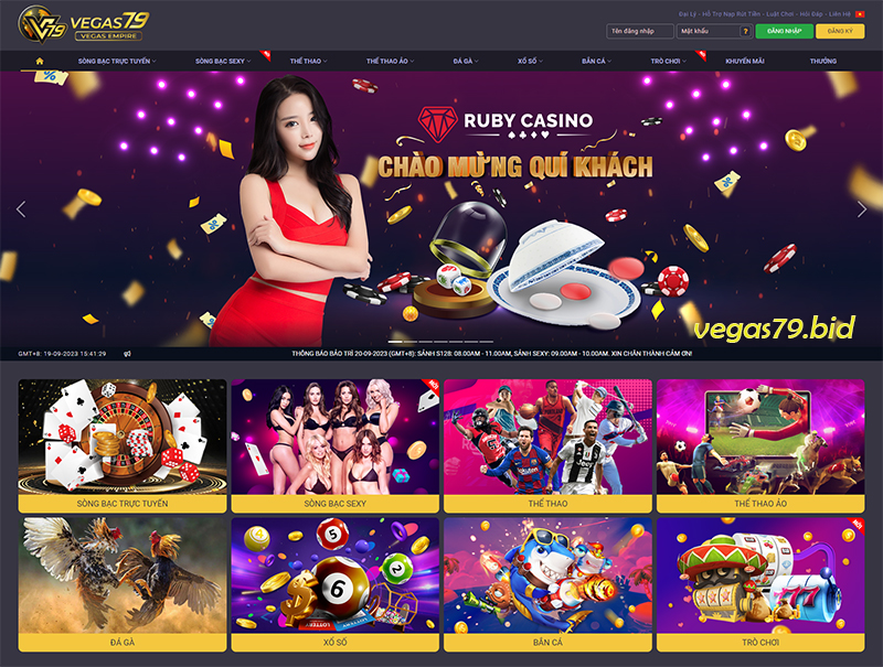 Giao diện trang chủ Vegas79