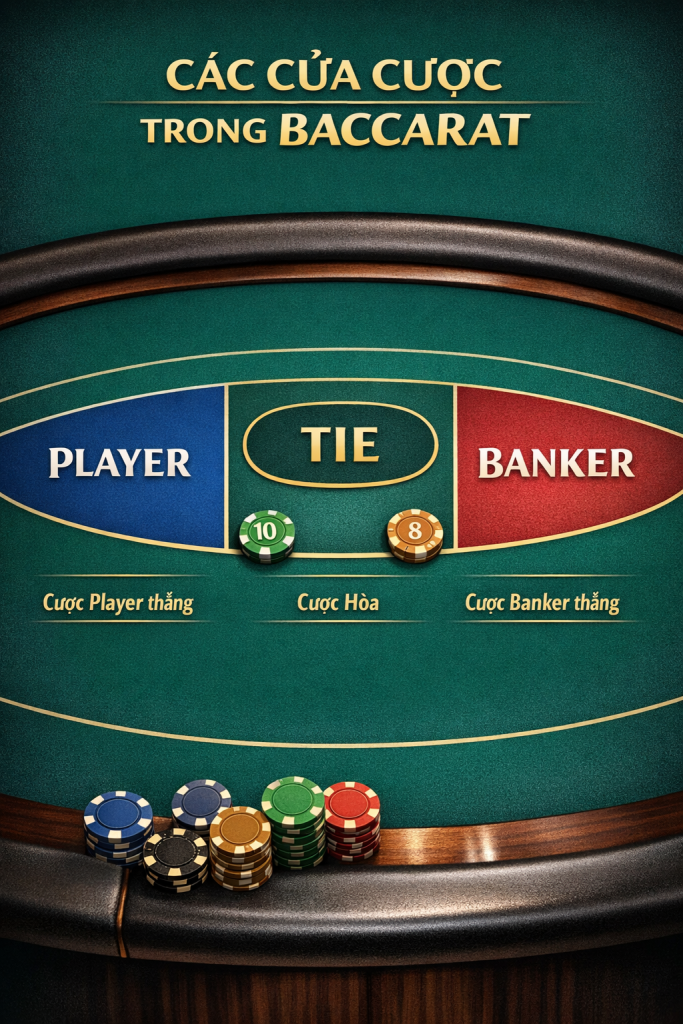 Cửa cược trong trò Baccarat Online
