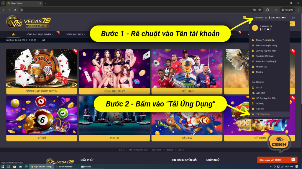 Hướng dẫn cài App Vegas79 chi tiết nhất 2026